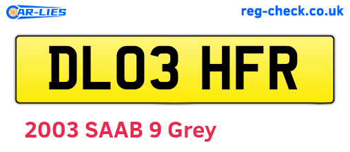 DL03HFR are the vehicle registration plates.