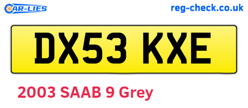 DX53KXE are the vehicle registration plates.