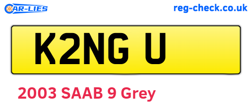 K2NGU are the vehicle registration plates.