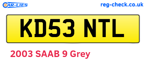 KD53NTL are the vehicle registration plates.