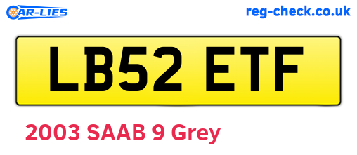 LB52ETF are the vehicle registration plates.