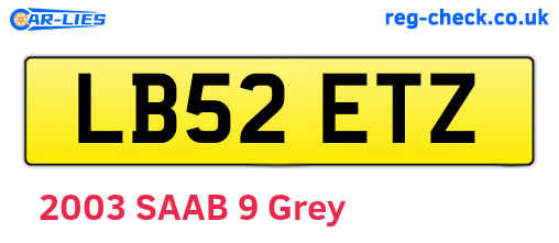 LB52ETZ are the vehicle registration plates.