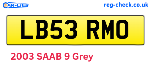 LB53RMO are the vehicle registration plates.