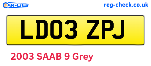 LD03ZPJ are the vehicle registration plates.