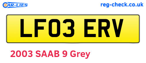 LF03ERV are the vehicle registration plates.