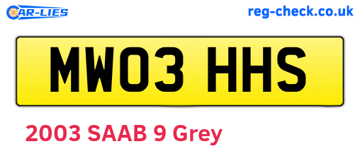 MW03HHS are the vehicle registration plates.