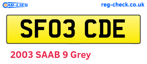 SF03CDE are the vehicle registration plates.
