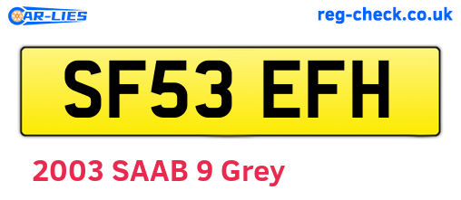 SF53EFH are the vehicle registration plates.