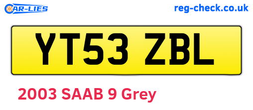 YT53ZBL are the vehicle registration plates.