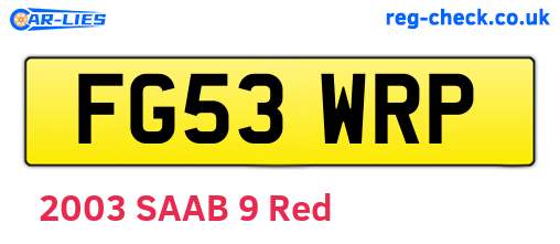 FG53WRP are the vehicle registration plates.