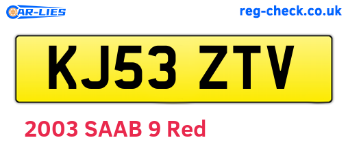 KJ53ZTV are the vehicle registration plates.