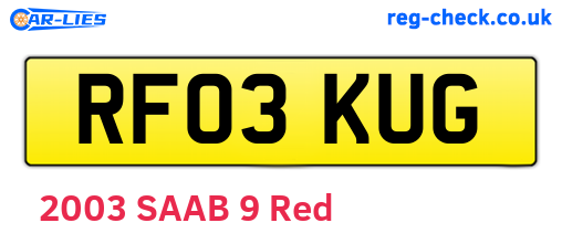 RF03KUG are the vehicle registration plates.