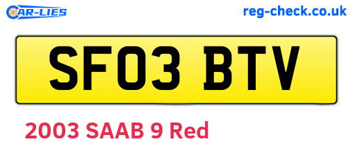 SF03BTV are the vehicle registration plates.