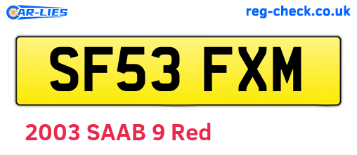 SF53FXM are the vehicle registration plates.
