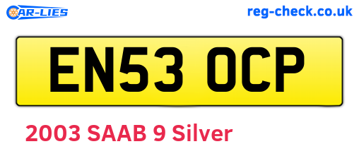 EN53OCP are the vehicle registration plates.