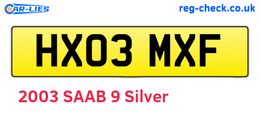 HX03MXF are the vehicle registration plates.