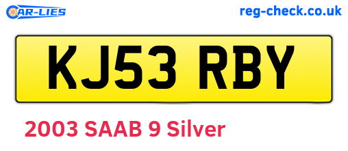 KJ53RBY are the vehicle registration plates.