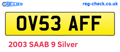 OV53AFF are the vehicle registration plates.