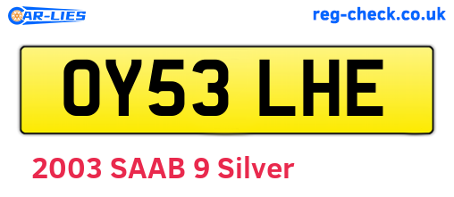 OY53LHE are the vehicle registration plates.