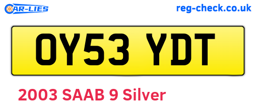 OY53YDT are the vehicle registration plates.