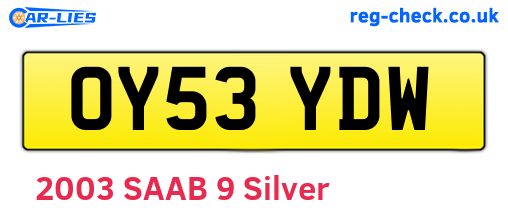 OY53YDW are the vehicle registration plates.
