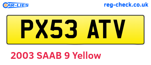 PX53ATV are the vehicle registration plates.