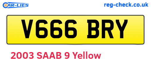 V666BRY are the vehicle registration plates.