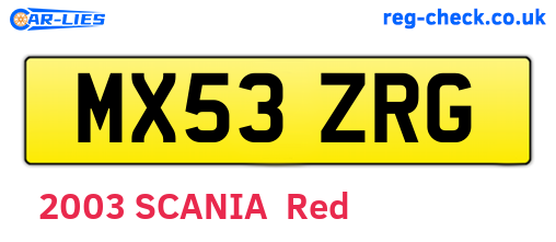 MX53ZRG are the vehicle registration plates.