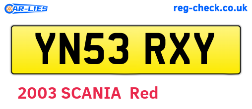 YN53RXY are the vehicle registration plates.