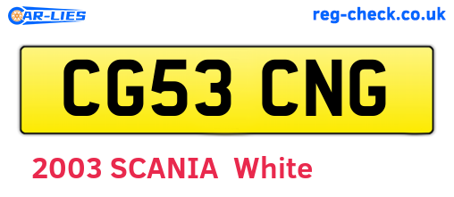 CG53CNG are the vehicle registration plates.