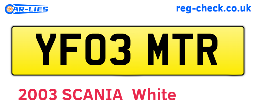 YF03MTR are the vehicle registration plates.