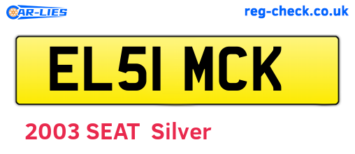 EL51MCK are the vehicle registration plates.