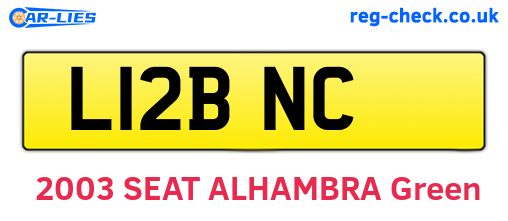 L12BNC are the vehicle registration plates.