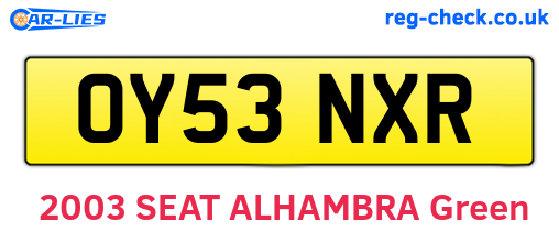 OY53NXR are the vehicle registration plates.