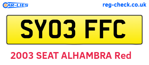 SY03FFC are the vehicle registration plates.
