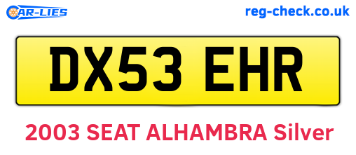 DX53EHR are the vehicle registration plates.