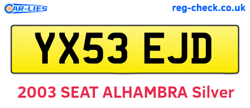 YX53EJD are the vehicle registration plates.