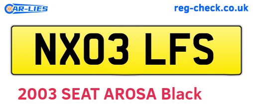 NX03LFS are the vehicle registration plates.