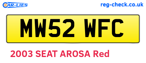 MW52WFC are the vehicle registration plates.
