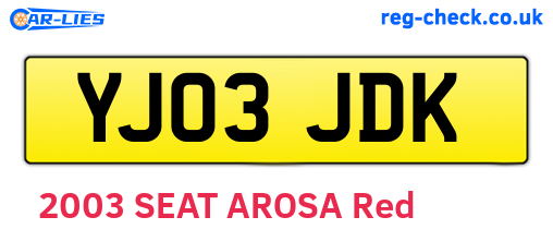 YJ03JDK are the vehicle registration plates.