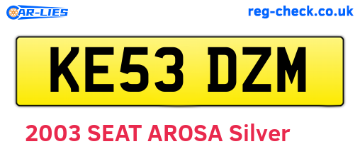 KE53DZM are the vehicle registration plates.