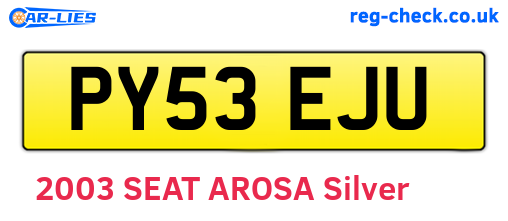 PY53EJU are the vehicle registration plates.