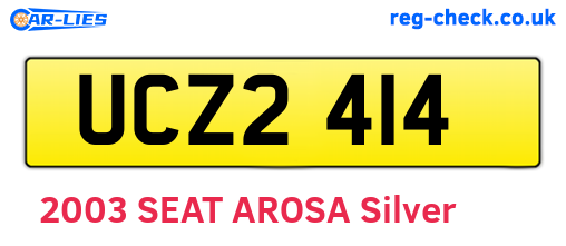 UCZ2414 are the vehicle registration plates.