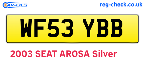 WF53YBB are the vehicle registration plates.