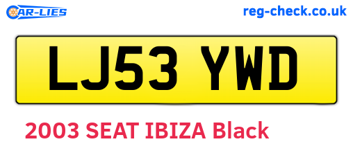 LJ53YWD are the vehicle registration plates.