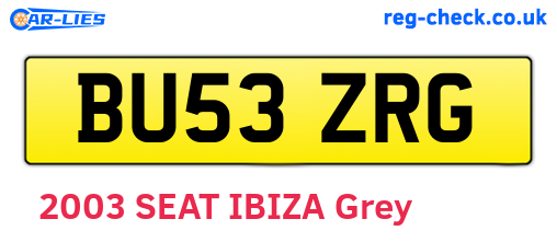 BU53ZRG are the vehicle registration plates.