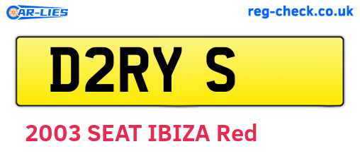 D2RYS are the vehicle registration plates.