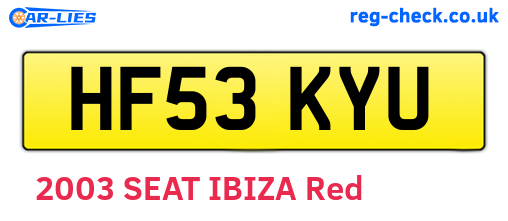HF53KYU are the vehicle registration plates.