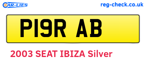 P19RAB are the vehicle registration plates.