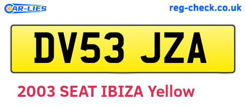 DV53JZA are the vehicle registration plates.